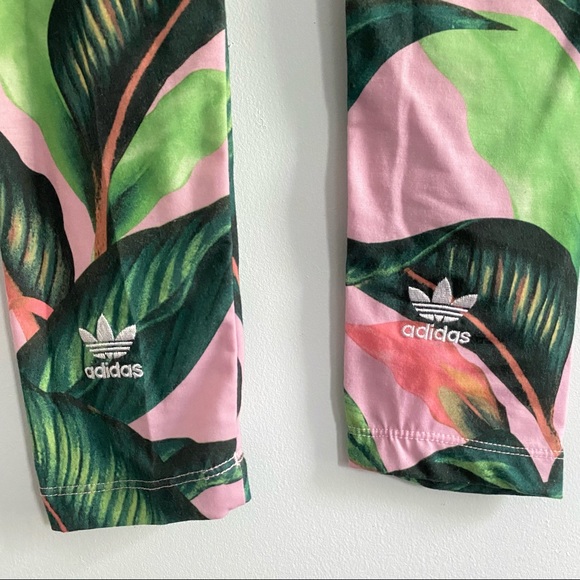 Adidas x Farm Palm Leaf Print Leggings XS - Picture 5 of 7